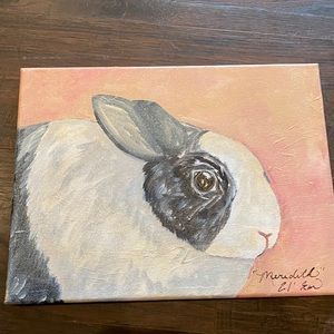RIKKISRATPACK Custom painting of Meredith the bunny rabbit.